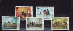 UPPER VOLTA 1975 PAINTINGS/AMERICAN BICENTENNIAL SET OF 5 STAMPS MNH