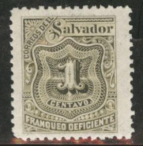 El Salvador Scott J1 MH* Postage due stamp