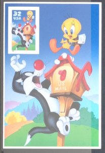 USA 1998 SYLVESTER AND TWEETY PROMO CARD UNMOUNTED MINT