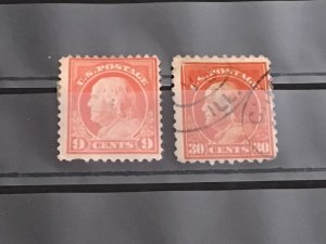 Benjamin Franklin  United States 9 & 30 cents used stamps A10009