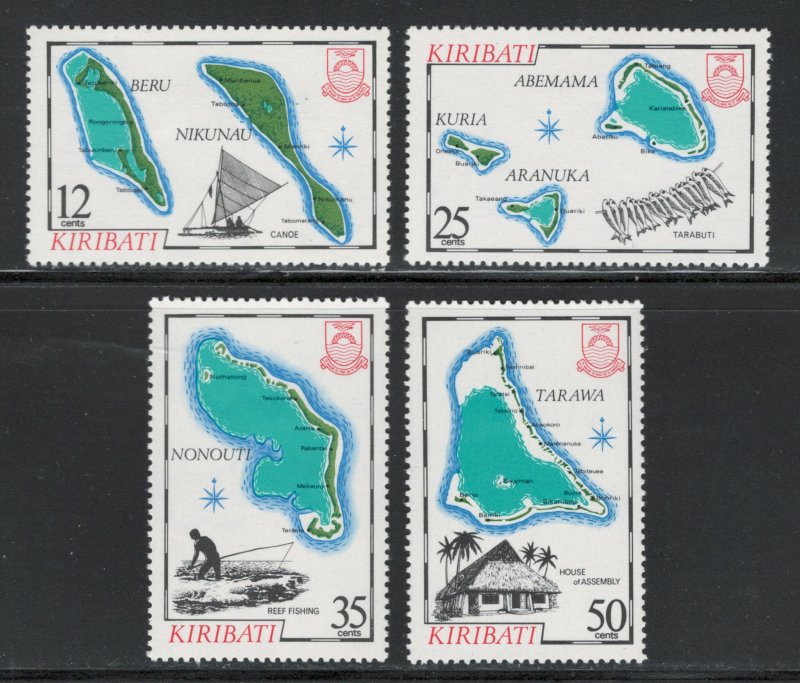 Kiribati 1983 Maps Scott # 422 - 425 MH