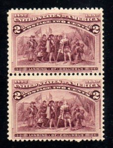 #231V   BROKEN HAT PAIR  UNUSED NO GUM ⭐⭐⭐⭐⭐