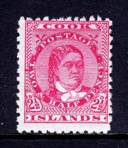 COOK ISLANDS — SCOTT 12 — 1893 2½d ROSE QUEEN TAKAU, P12 X 11½ — MH — SCV $55