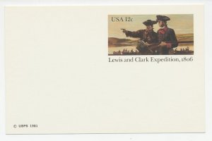 Postal stationery USA 1981 Lewis and Clark - Corps of Discovery Expedition - The