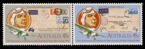 AUSTRALIA QEII SG903a, 1984 airmail flights horiz pair no's 903/904, NH MINT.