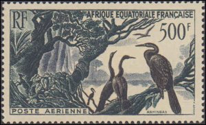 French Equatorial Africa #C37, Complete Set, 1953, Birds, Never Hinged