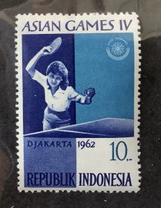 Indonesia 1962 Scott 571 MH - 10r,  Jakarta, 4th Asian Games,  Table Tennis