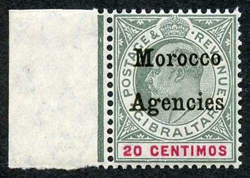 Morocco Agencies SG26 20c Grey-green and Carmine wmk Mult Crown CA U/M