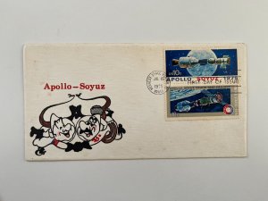 1975 FDC - Scott# 1569-70 - Apollo/Soyuz - some yellow, stock photo