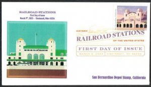 5760-FDC-63cRailroad Stations-San Bernardino-WallyJrCachet-23-M-104-DCP