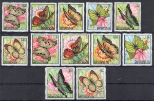 1968 Burundi, Yvert and Tellier # 270/85 - Butterflies - MNH**