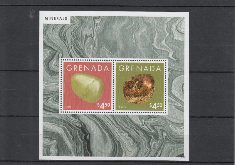 Grenada 2013 MNH Minerals I 2v S/S Jade Jasper Stamps