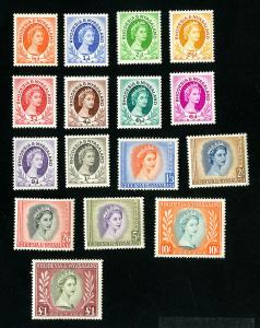 Rhodesia & Nyasaland Stamps # 141-55 VF OG VVLH Set of 15 Scott Value $118.00