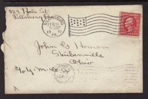 Wilkinsburg PA 1910 Flag Cancel  Cover