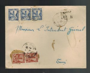 1944 Tunis Tunisia Cover to Local Use Registered