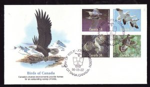 Canada-Sc#1098a-stamps on Fleetwood FDC-Birds-owls-1986-colourful cachet