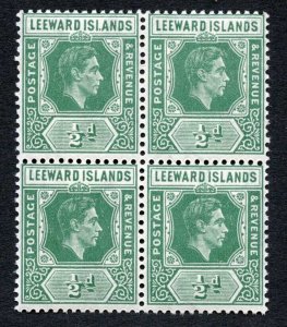 Leeward Is SG96a 1/2d ISI.ANDS Variety in a U/M Block of 4 Cat 186++ pounds