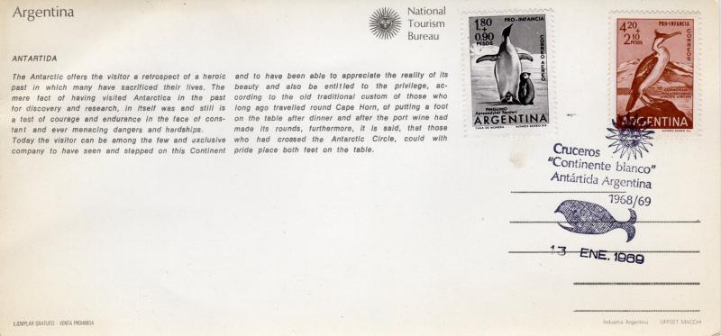 Argentina 1969 Antarctic Cruise 1968/1969 Special Postmark Postal History