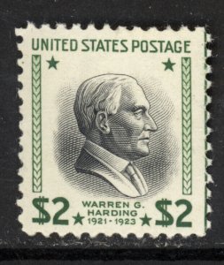 SCOTT 833 1938 $2 HARDING REGULAR ISSUE MNH OG VF CAT $16!