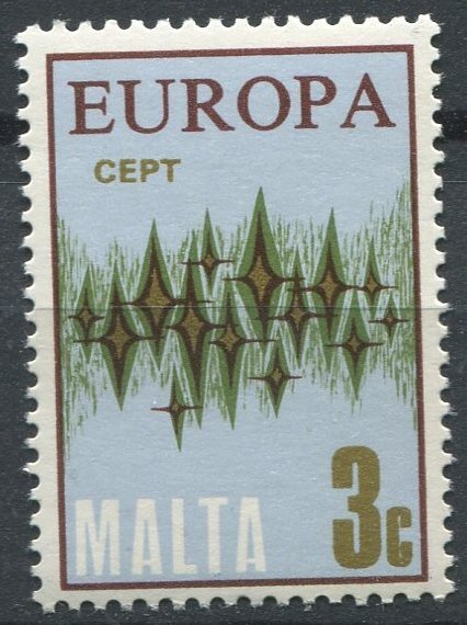 Malta Sc#451 MNH, 3c cblt & multi, Europa (C.E.P.T.) 1972 - Stars (1972)