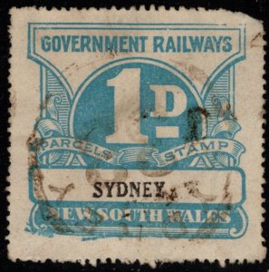 1920's Australia New South Wales Government Railway 1d Parcel Stamp Wate...