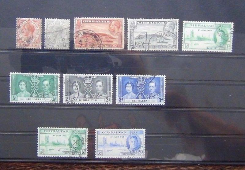 Gibraltar 1937 Coronation 1946 Victory Used + others