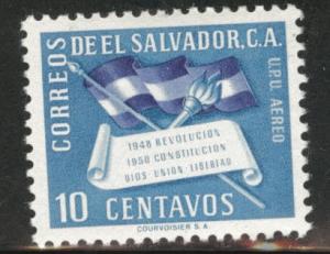 El Salvador Scott C134 MH* 1952 Flag airmail 