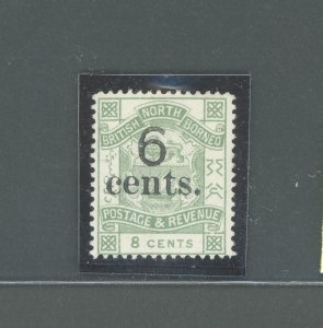 1891-92 North Borneo, Stanley Gibbons #55 - 6c. on 8c. yellow green - MNH**