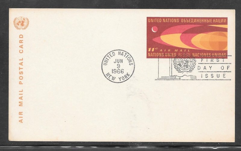 Just Fun Cover United Nations #UXC5 FDC Postal Card (my1467)