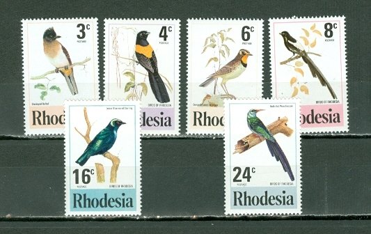 RHODESIA 1977 BIRDS #375-380 SET MNH...$2.85