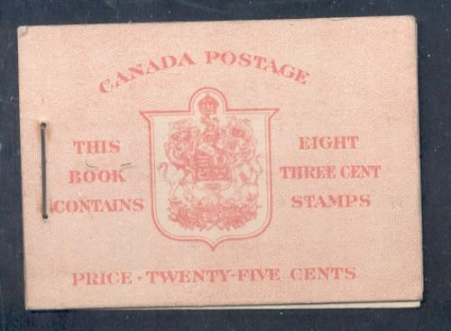 Canada 1942 Bk 34c English (251a x 2) cpl booklet mint NH