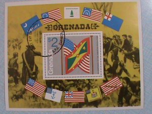 GRENADA: 1976-AMERICAN BI-CENTENARY SOUVENIR SHEET,CTO  LIGHT HING #1.