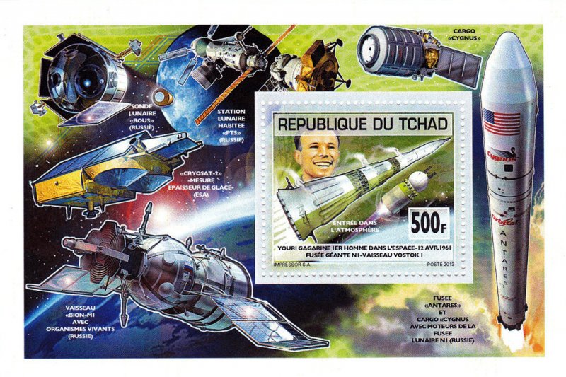 Chad 2013 Imperf. Space Travel 2013 Full N° 2660-2663 Bl 528-531