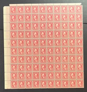 MOMEN: US STAMPS #505 DOUBLE ERROR FULL SHEET MINT OG NH CAT $2,000 LOT #81879-2