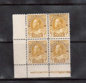 Canada #113 VF Mint Lathework B Corner Block