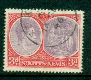 St Kitts Nevis 1938-48 KGVI Medicinal Springs 3d FU