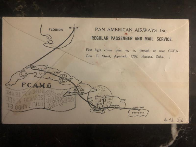 1929 Port Prince Haiti First Flight airmail cover FFC to Havana Cuba FAM 6