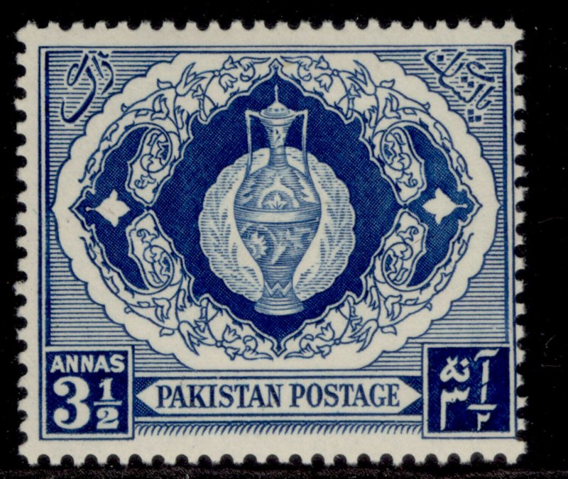 PAKISTAN GVI SG57a, 3½a blue, M MINT. TYPE II