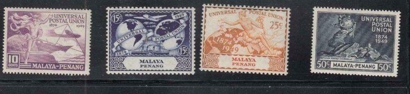 MALAYA-PENANG # 23-26  VF-MLH  UNIVERSAL POSTAL UNION  / 75th ANNIVERSARY SET