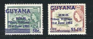 Guyana Scott #540 & 542, WMK 314 upright, Unused Never Hinged