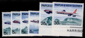 AUSTRALIA - Papua New Guinea QEII SG177-182, 1970 air services set, NH MINT.