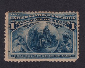 1893 Sc 230 MH 1c Columbian Exposition  CV $14 faults 