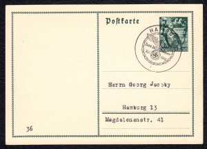 Nazi Germany (Third Reich) 1938 Reich Anniversary - Hamburg Cancellation Card