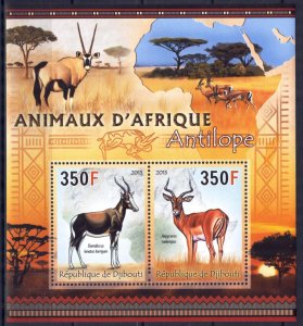 Djibouti 2013 Antelopes Sheet MNH