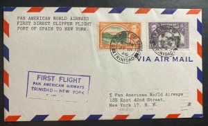 1946 Port Spain Trinidad Tobago First Flight cover to New York Usa