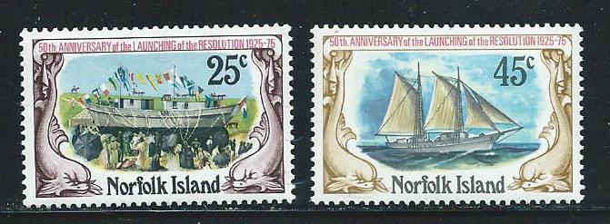 Norfolk Island 192-3 1975 Ship set MNH