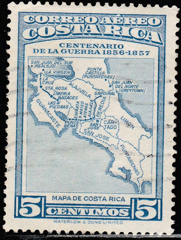 COSTA RICA C256, CENTENARY OF THE WAR OF 1856-1857. UNUSED, H OG VF. (360)