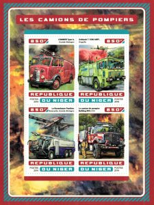 NIGER 2016 - Fire trucks /complete set MNH (SH+BL) - 2 scans