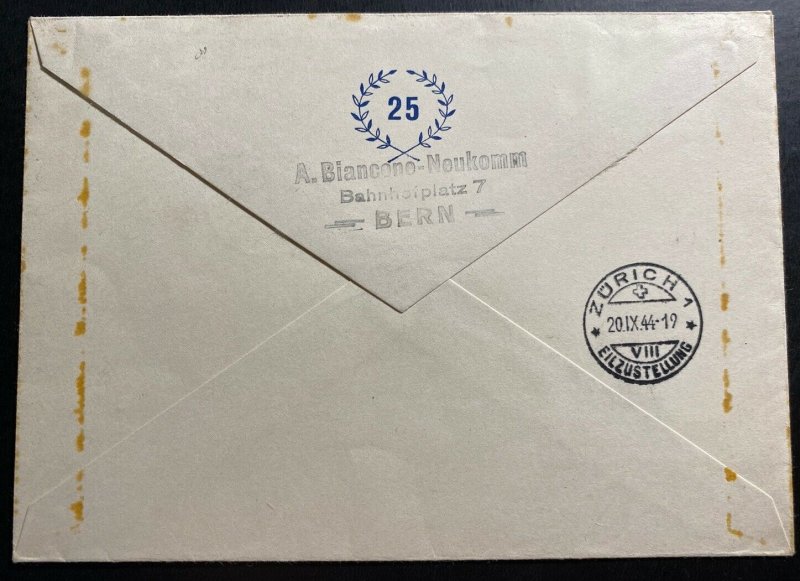 1944 Ginebra Suiza Primer Día Cubierta Primer Día Cubierta 25th aniversario de correo aéreo 