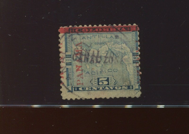 Canal Zone 2b RARE CANAL ZONE DOUBLE OVERPRINT VAR Used Stamp with PSAG Cert 2